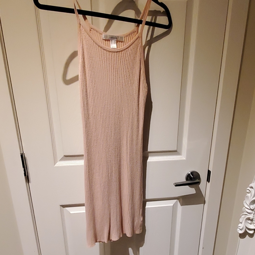 Pink Body Con Ribbed Dress